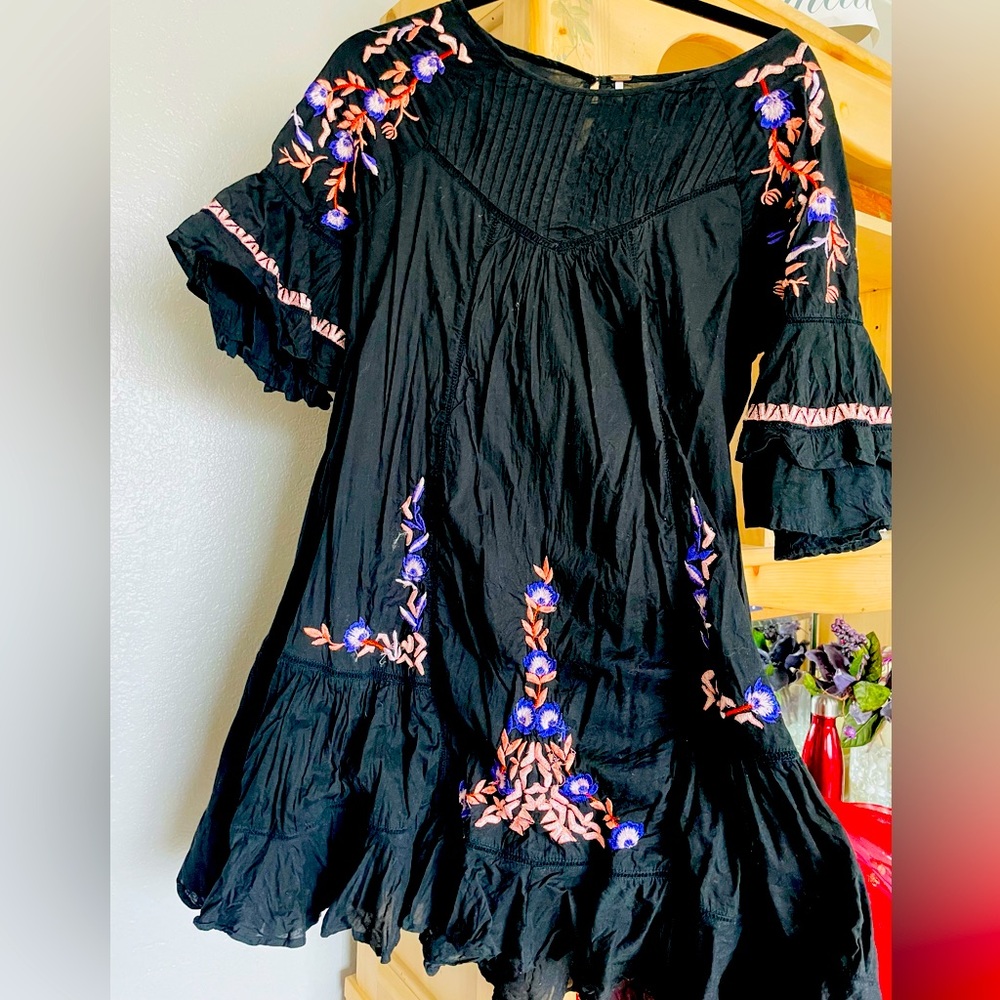 Free People Embroidered Mini Dress